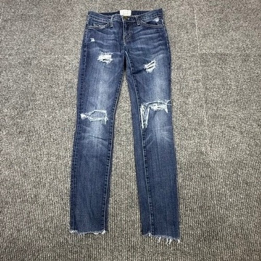 Current/Elliott The Skinny Loved Destroy Jeans Dark Wash Distressed 1968-0001 23